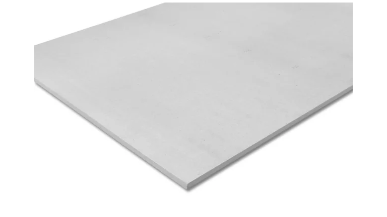 Graue Faserzementplatte mit glatter Oberfläche.